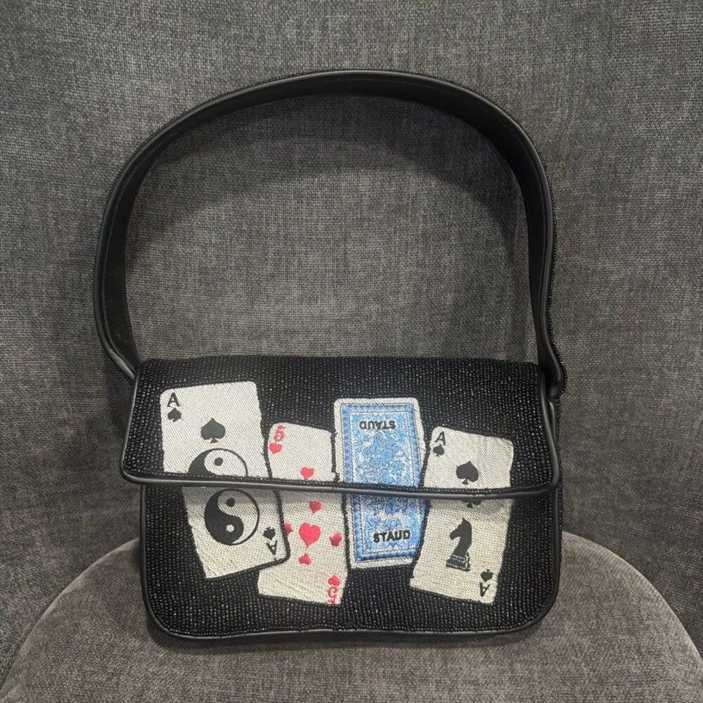 Staud Beaded Tommy Bag House of Cards NEW - Picture 2 of 16